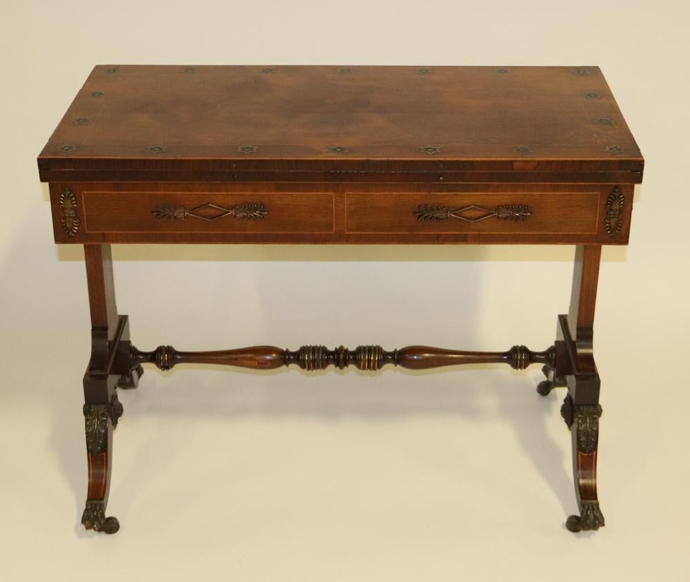 19th Century English Regency Backgammon/ Games/ Console Table In Good Condition For Sale In Essex, MA