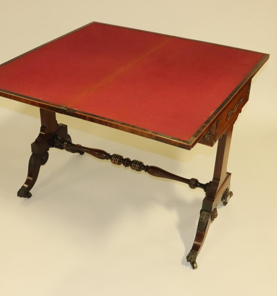 19th Century English Regency Backgammon/ Games/ Console Table For Sale 1