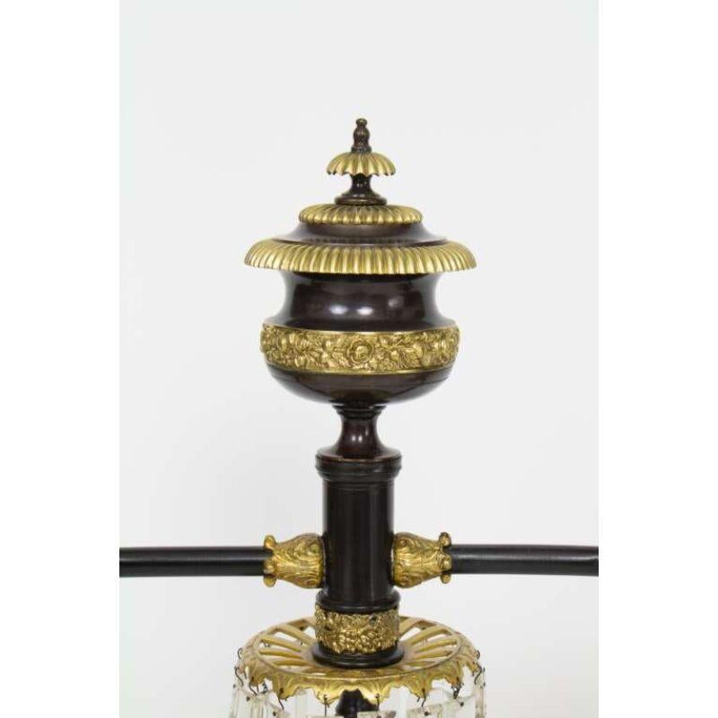 Paire de lampes Regency anglaises du 19ème siècle en bronze patiné et doré à l'agate Bon état - En vente à Canton, MA