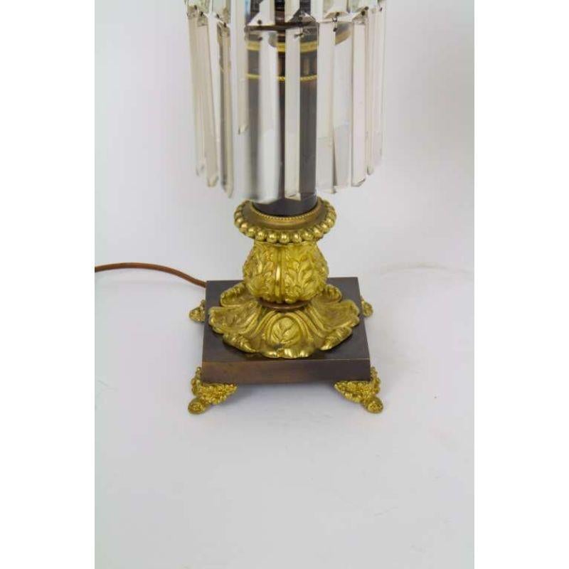 XIXe siècle Paire de lampes Regency anglaises du 19ème siècle en bronze patiné et doré à l'agate en vente