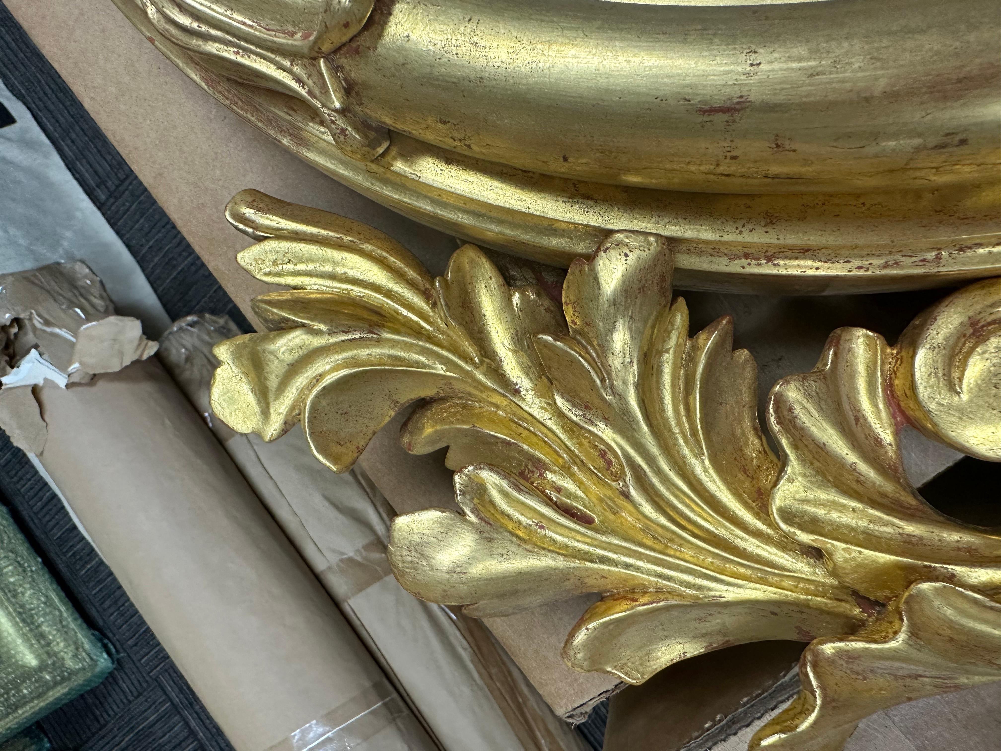 19th Century English Regency Giltwood Convex Mirror For Sale 3