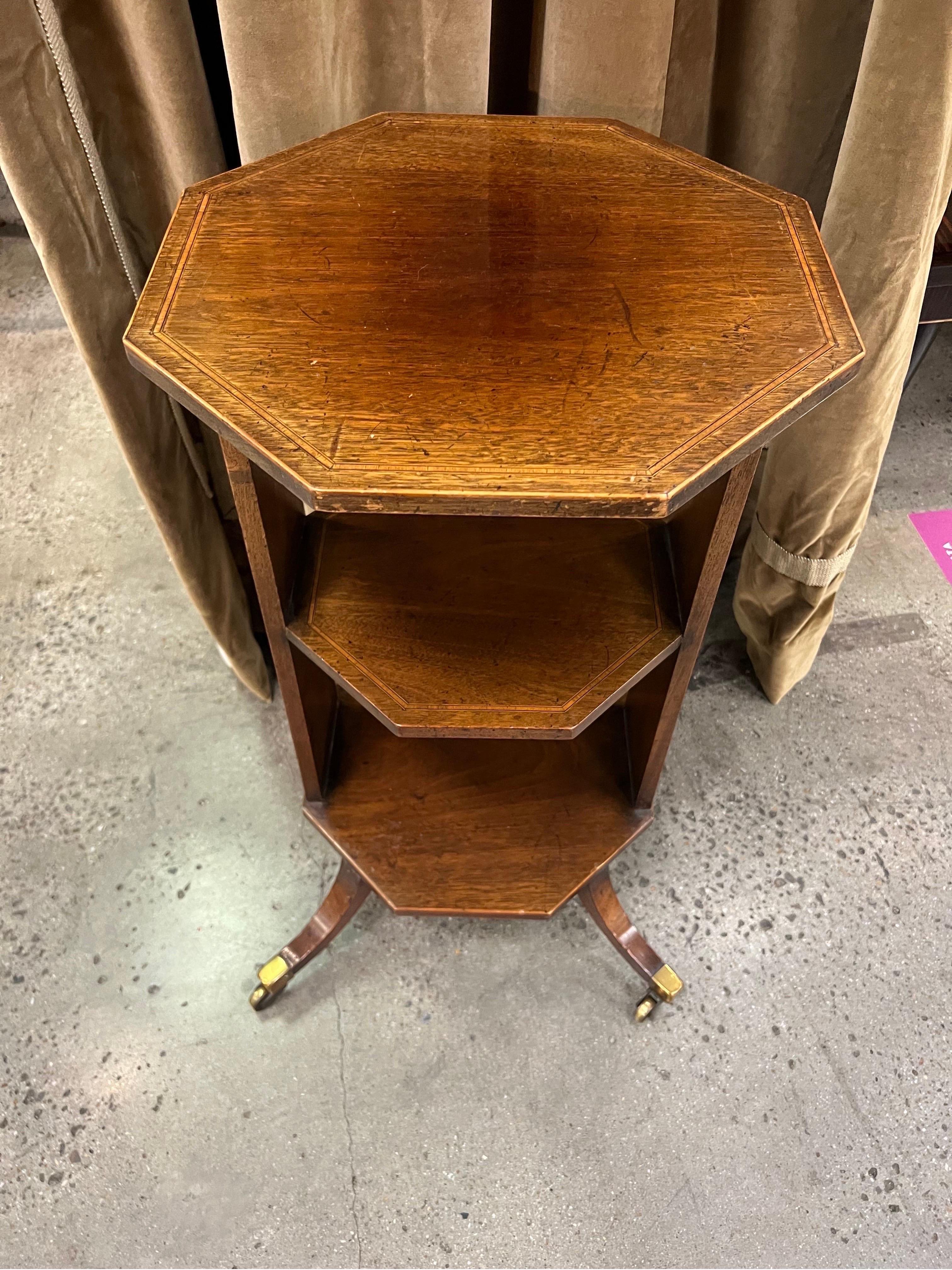 19th Century English Regency Inlaid Mahogany Side Table For Sale 2