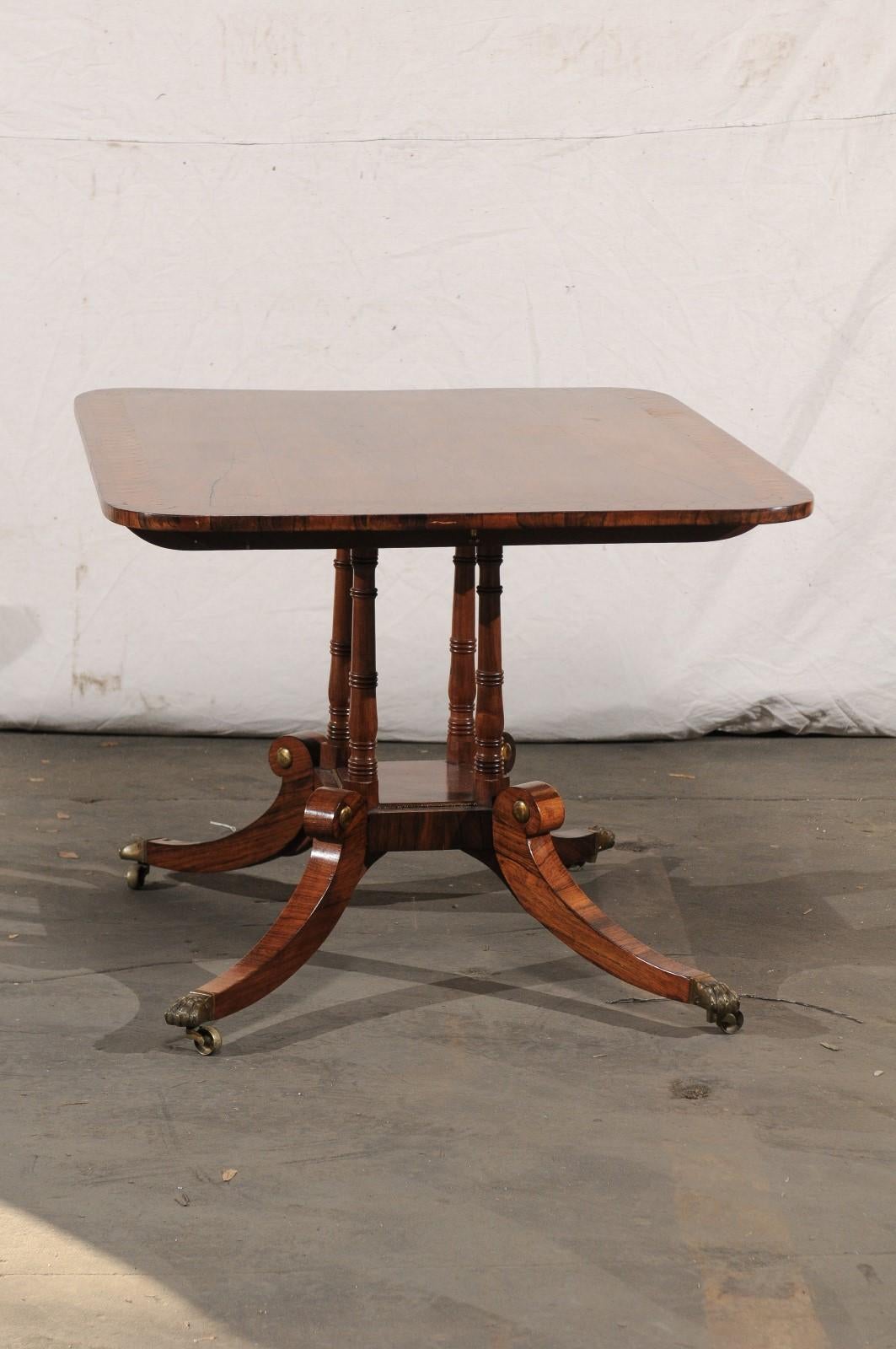 19th Century English Regency Inlaid Rosewood Breakfast Table, circa 1810 4