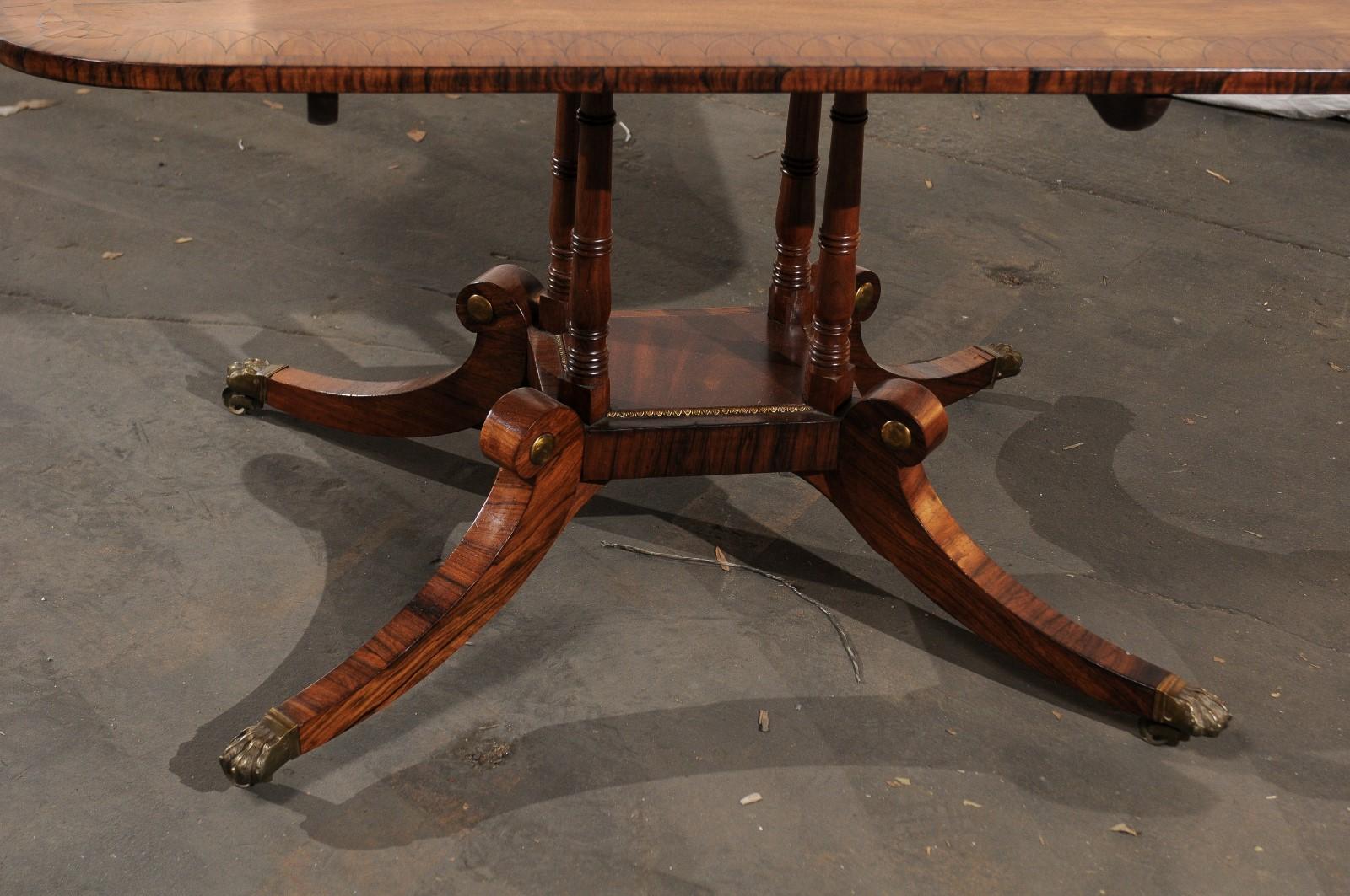 19th Century English Regency Inlaid Rosewood Breakfast Table, circa 1810 7