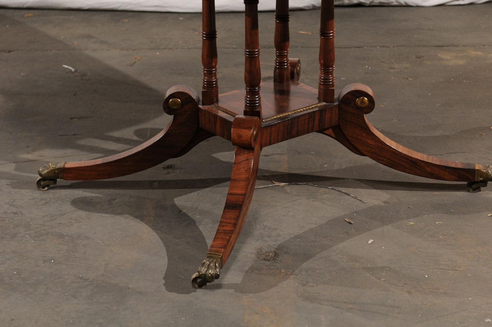 19th Century English Regency Inlaid Rosewood Breakfast Table, circa 1810 In Good Condition In Atlanta, GA