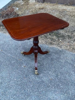 19th Century English Regency Inlaid Side Table on Paw Castors