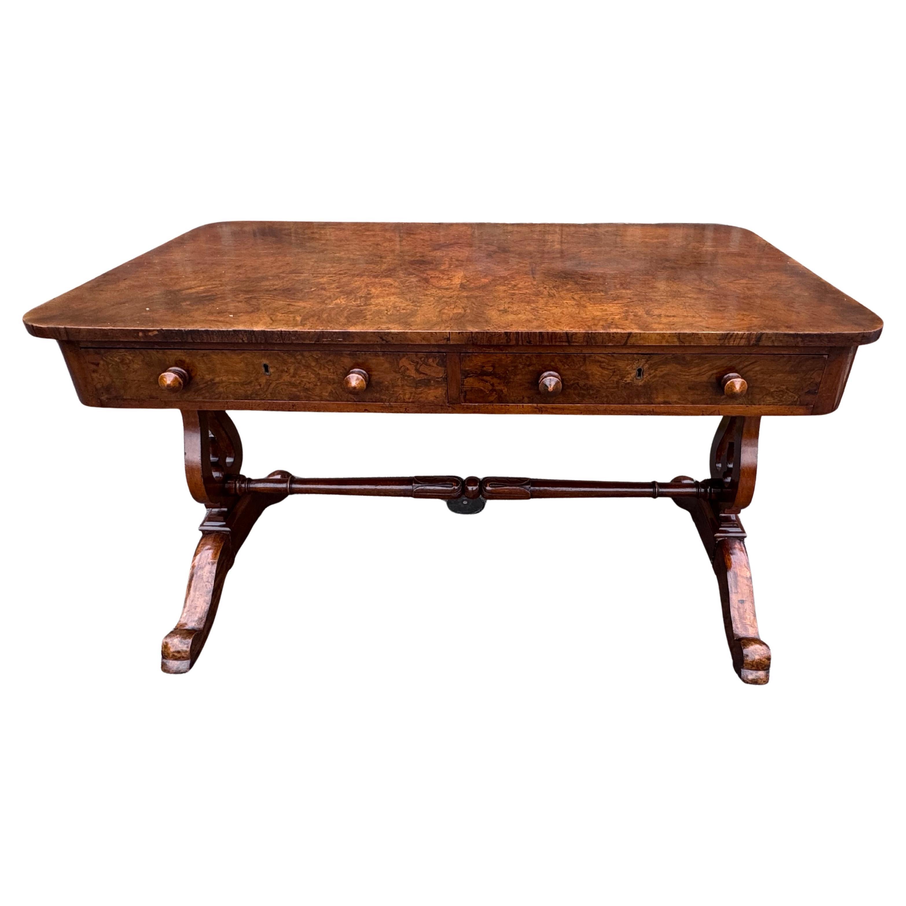 19th Century English Regency Library Table For Sale
