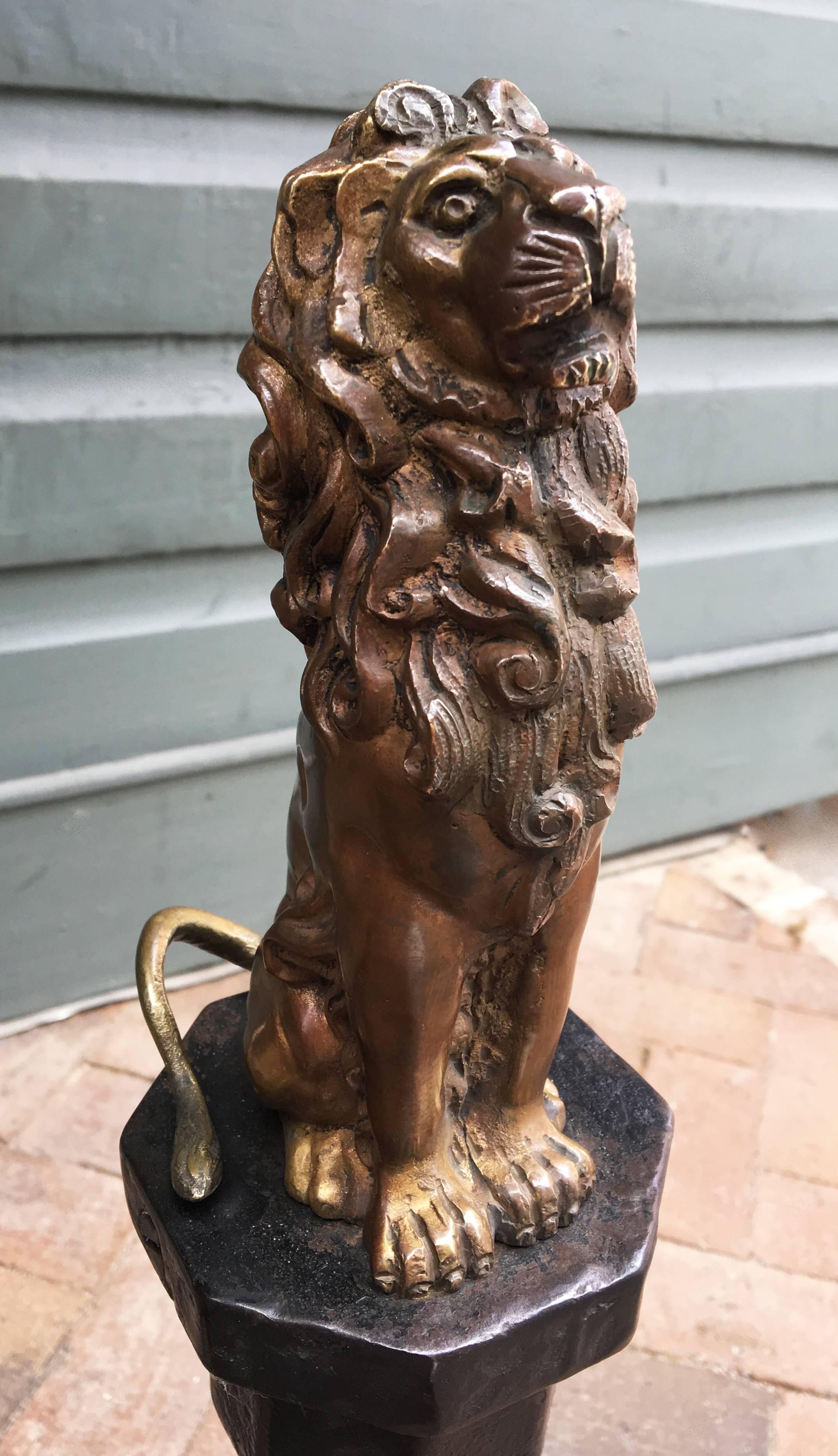 19th Century English Regency Lion Andirons 1