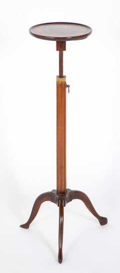 19th Century English Regency Mahogany Adjustable Candle Stand Pedestal