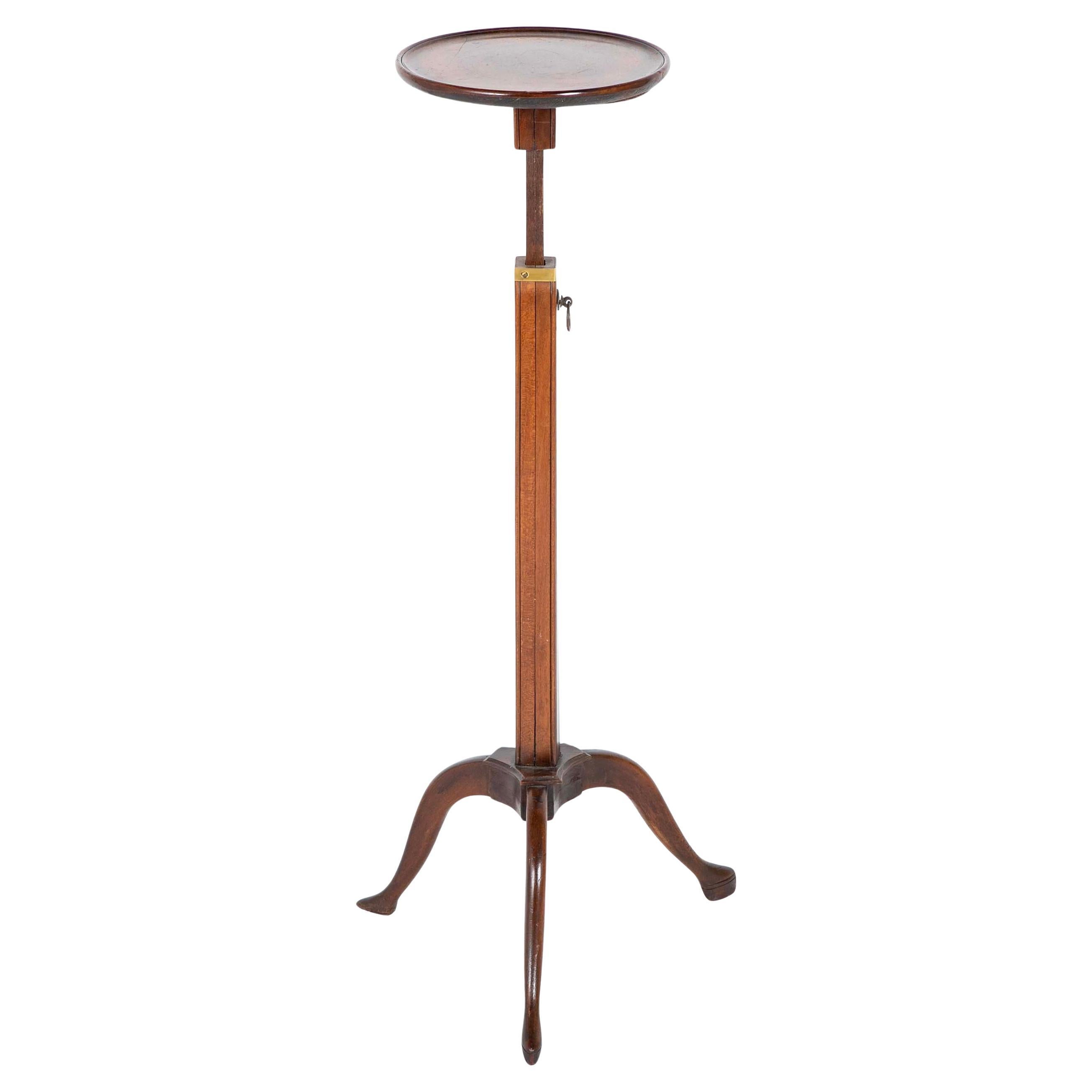 19th Century English Regency Mahogany Adjustable Candle Stand Pedestal