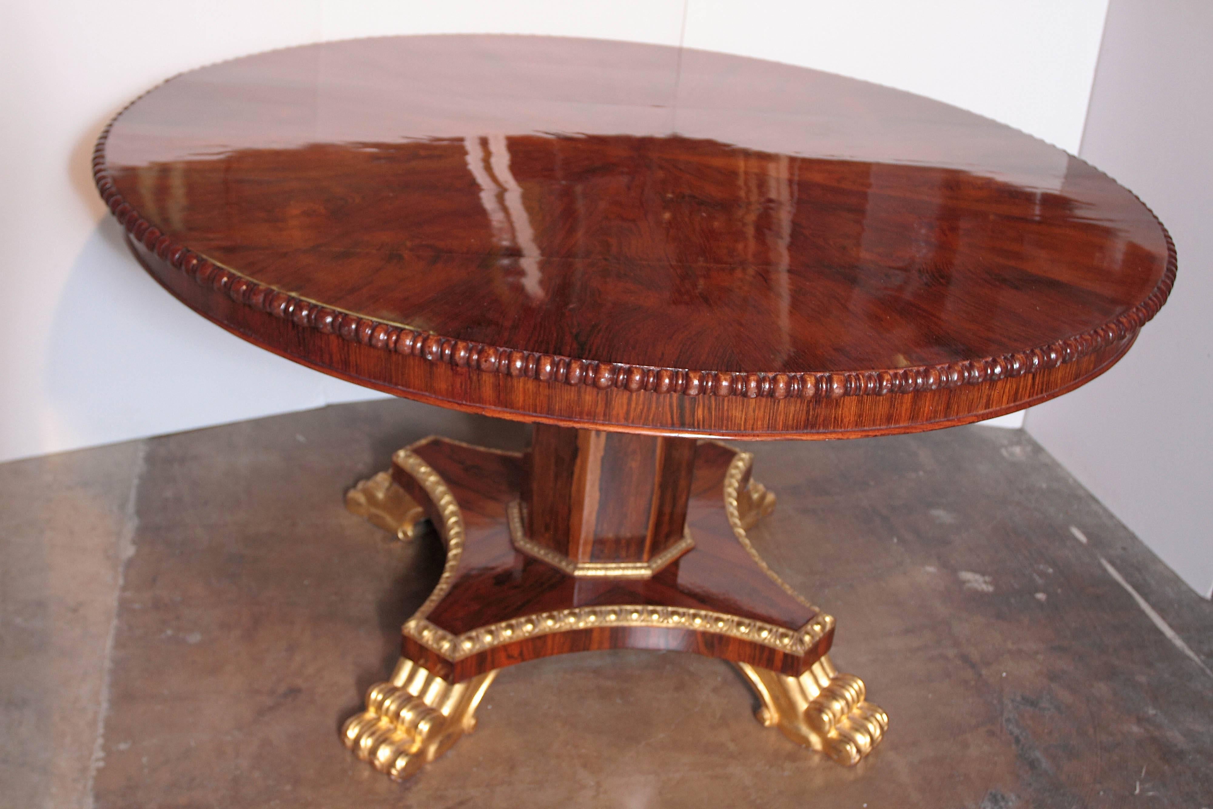 19th Century English Regency Mahogany and Rosewood and Parcel-Gilt Centre Table 1