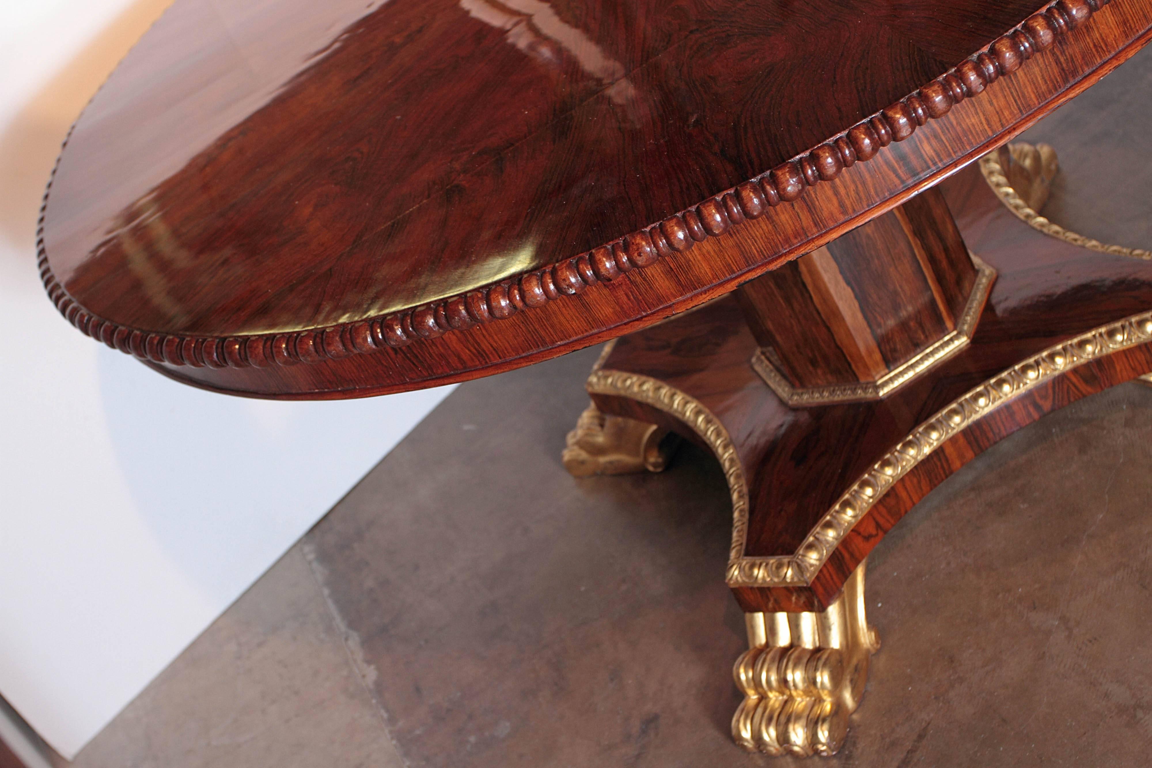 19th Century English Regency Mahogany and Rosewood and Parcel-Gilt Centre Table 6