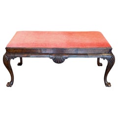 Panchina inglese Regency del XIX secolo in mogano con intaglio a conchiglia e gambe cabriole