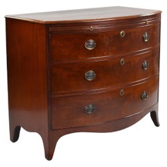 19th Century English Regency Mahogany Bow Front Chest of Drawers