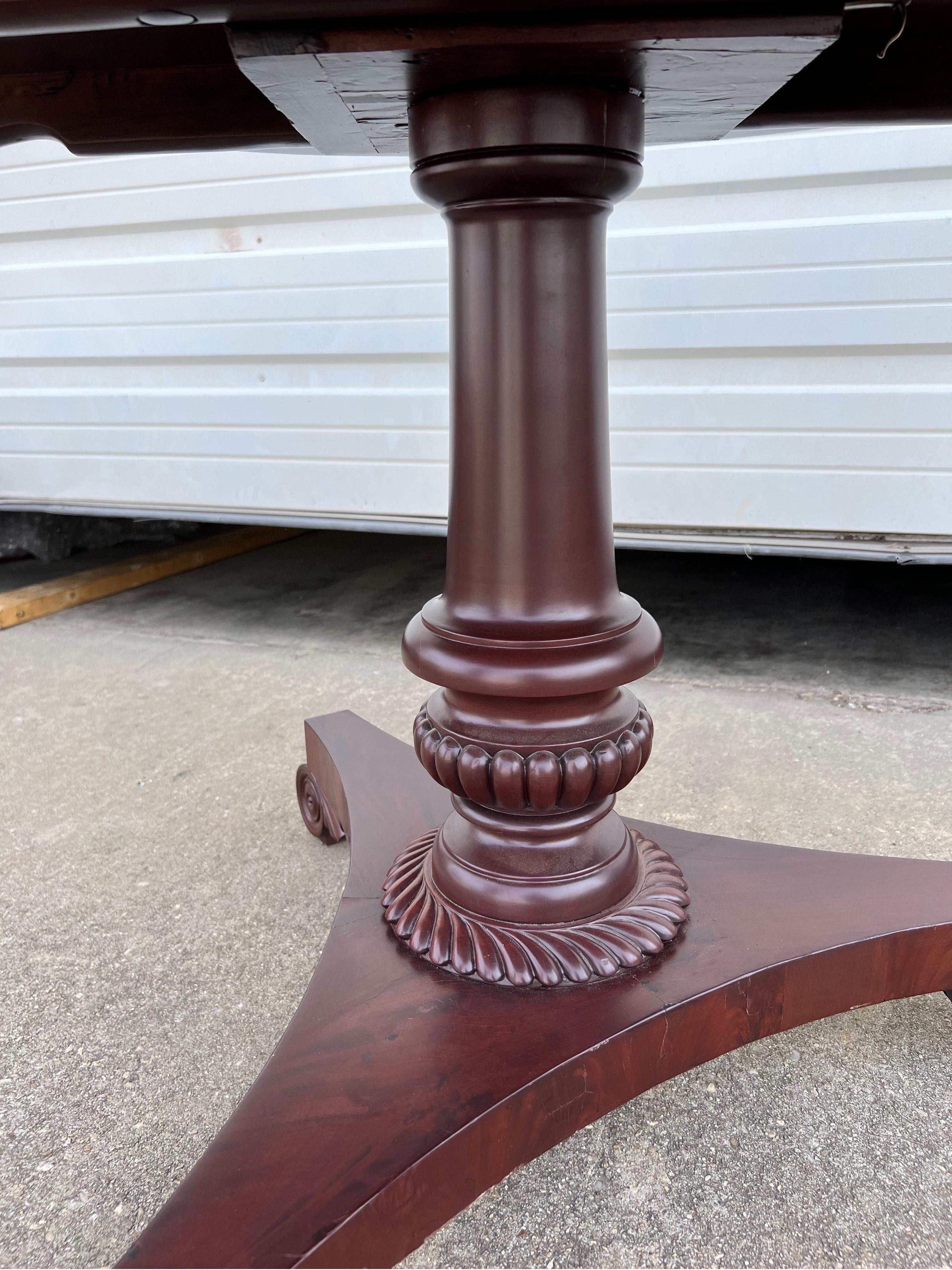 19th Century English Regency Mahogany Center Table In Good Condition For Sale In Charleston, SC