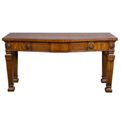 19th Century English Regency Mahogany Console Table with Central Drawer