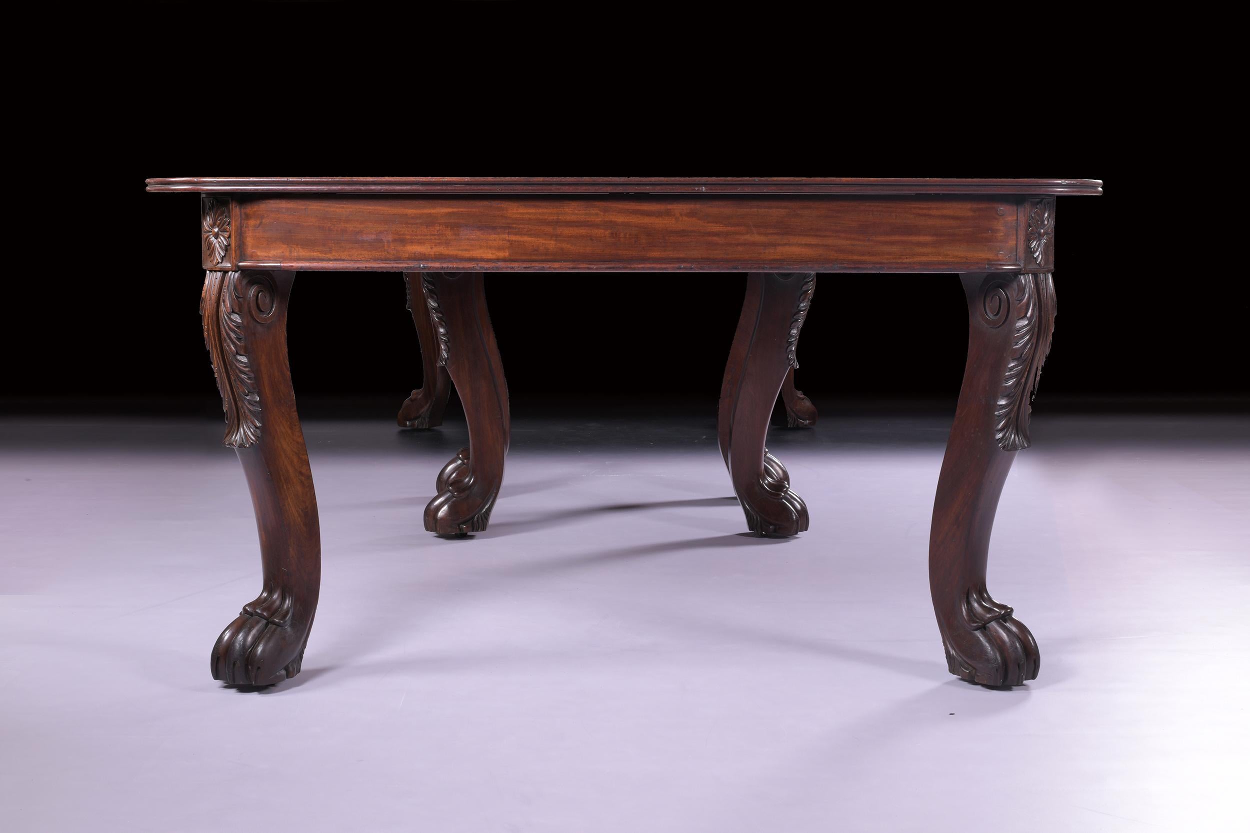 19th Century English Regency Mahogany Dining Table For Sale 1