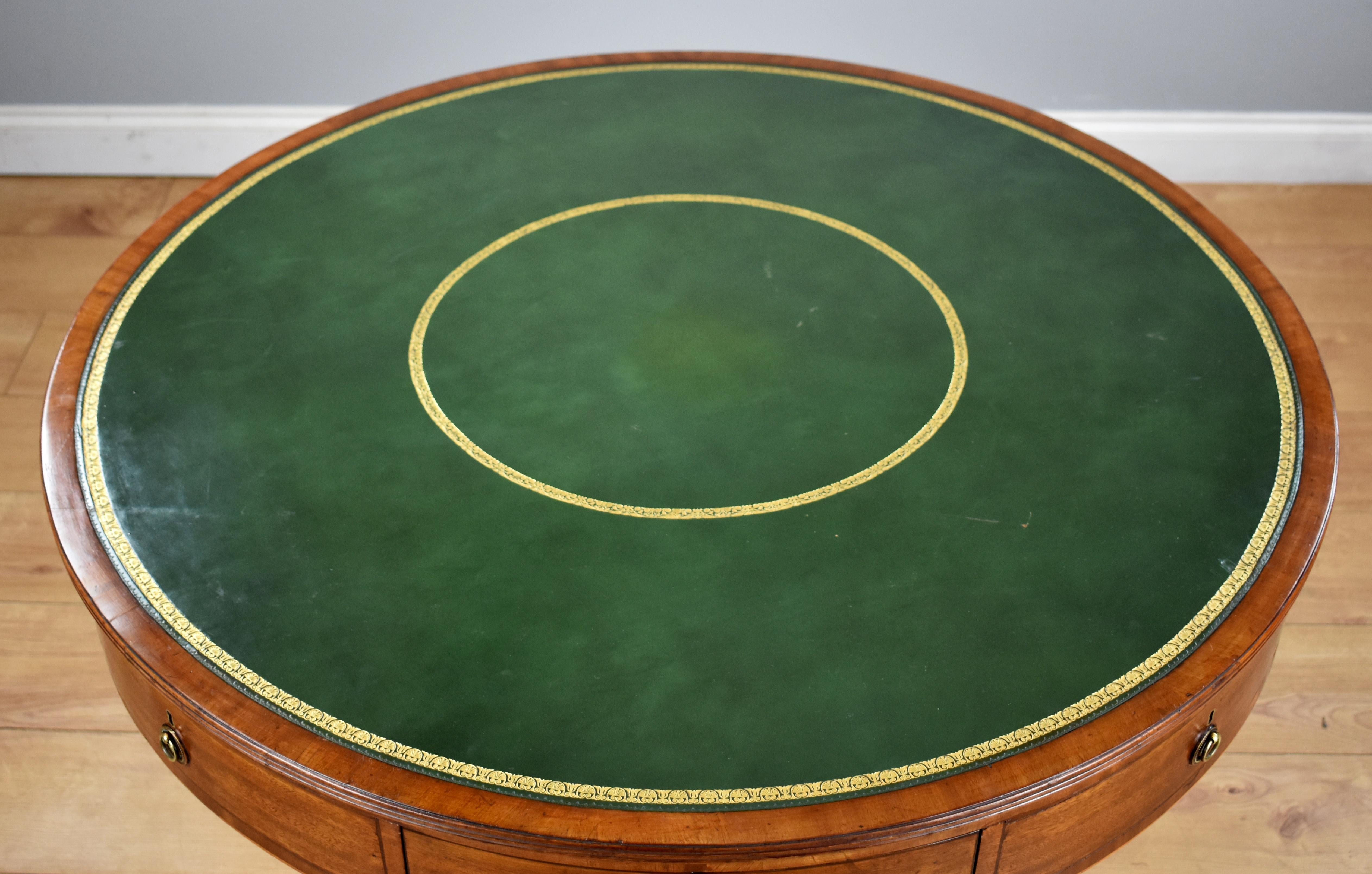 19th Century English Regency Mahogany Drum Table In Good Condition In Chelmsford, Essex