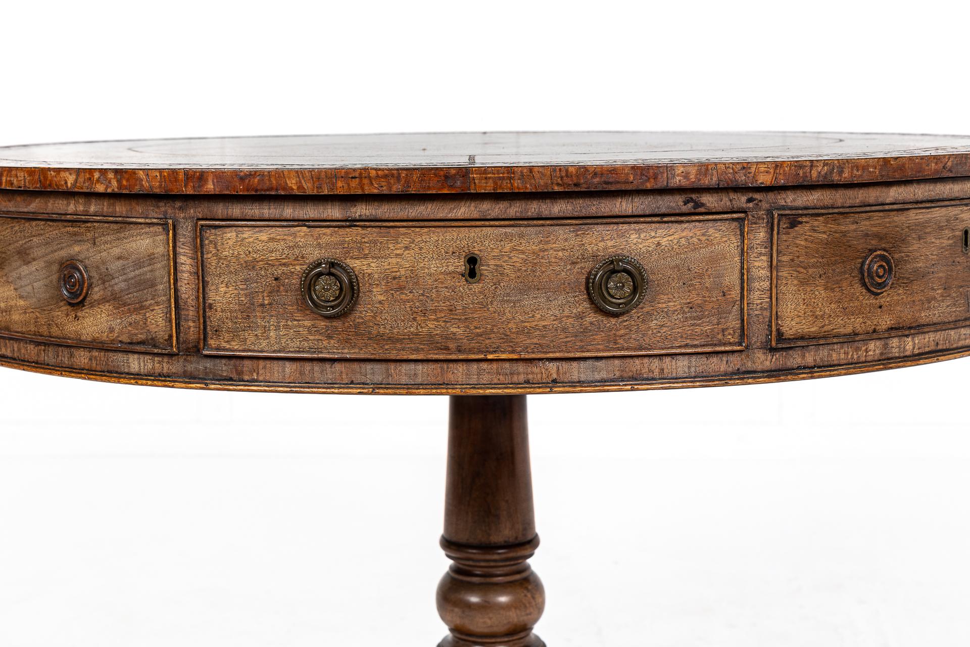 19th Century, English Regency Mahogany Drum Table In Good Condition In Gloucestershire, GB