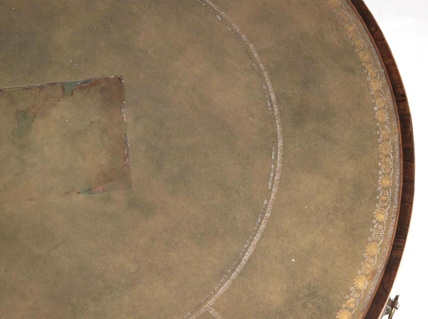 Brass 19th Century English Regency Mahogany Drum Table For Sale