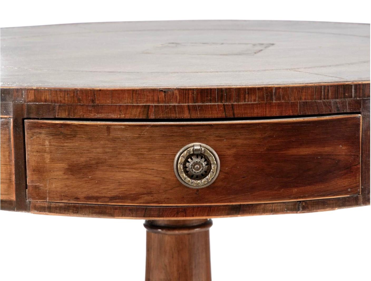 19th Century English Regency Mahogany Drum Table For Sale 3