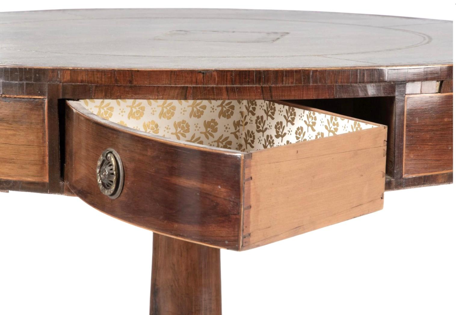 19th Century English Regency Mahogany Drum Table For Sale 4