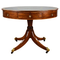 19th Century English Regency Mahogany Drum Table