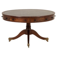 19th Century English Regency Mahogany Drum Table