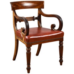 19th Century English Regency Mahogany Elbow Chair
