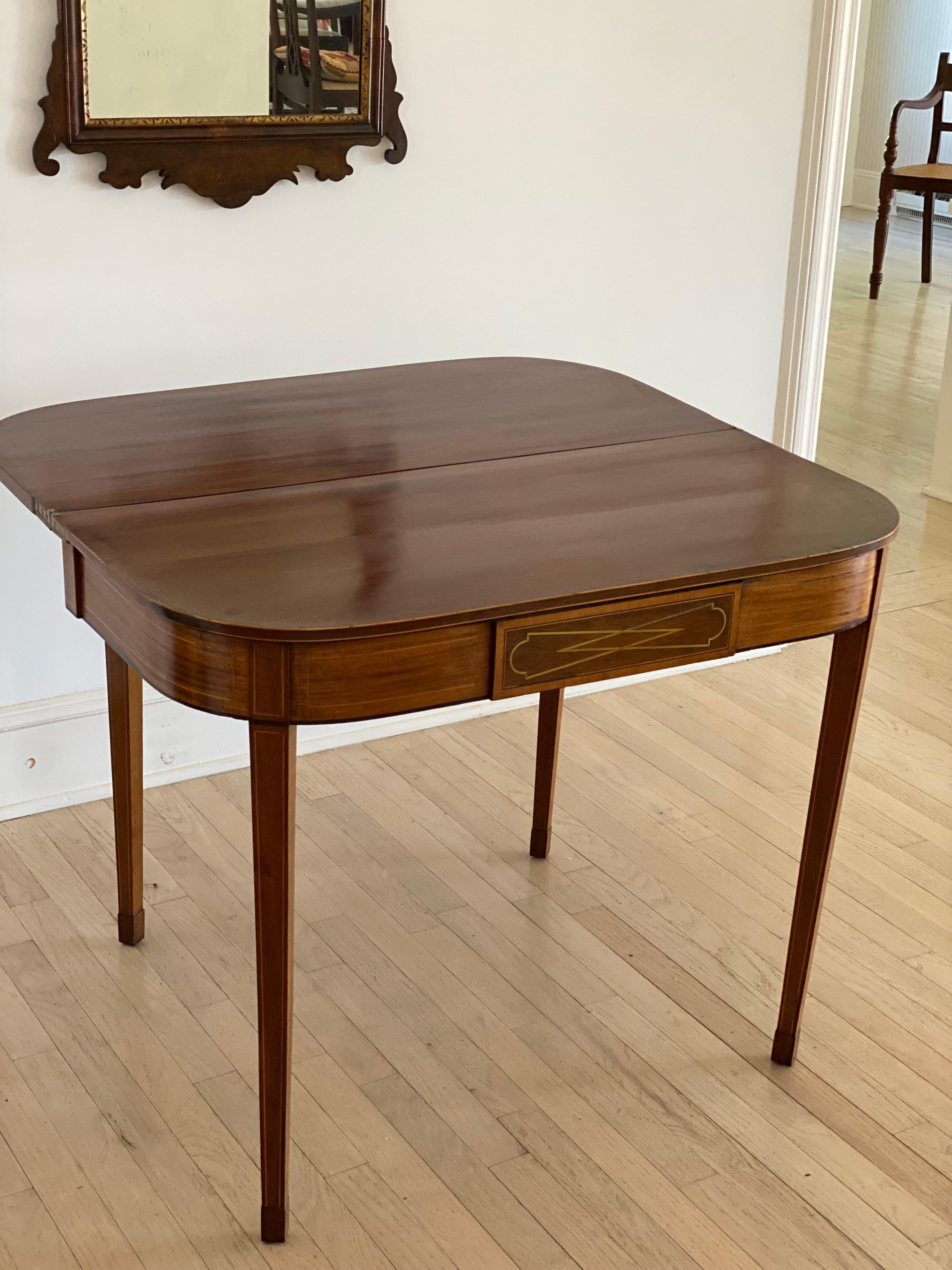 19th Century English Regency Mahogany Flip Top Games Table For Sale 7