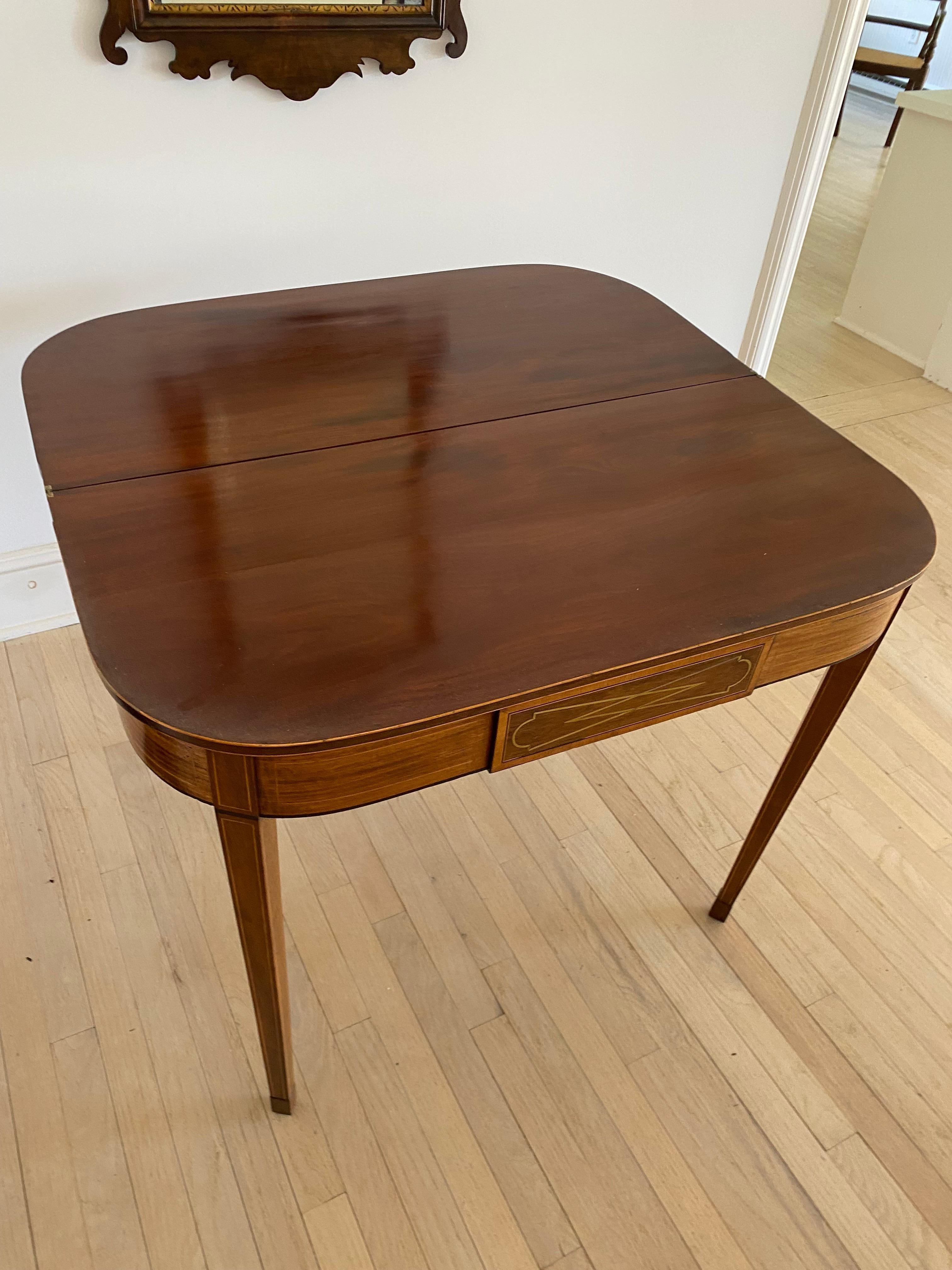 19th Century English Regency Mahogany Flip Top Games Table For Sale 9