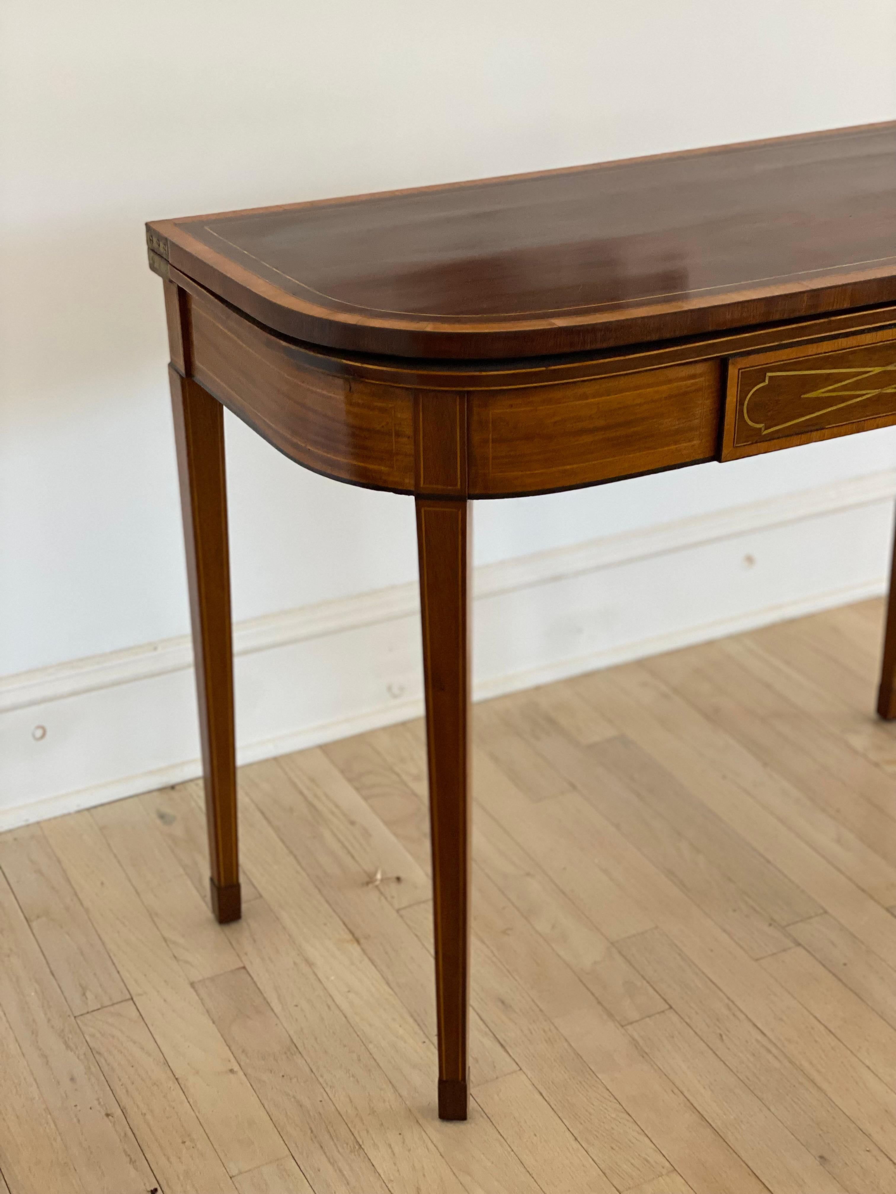 19th Century English Regency Mahogany Flip Top Games Table For Sale 1