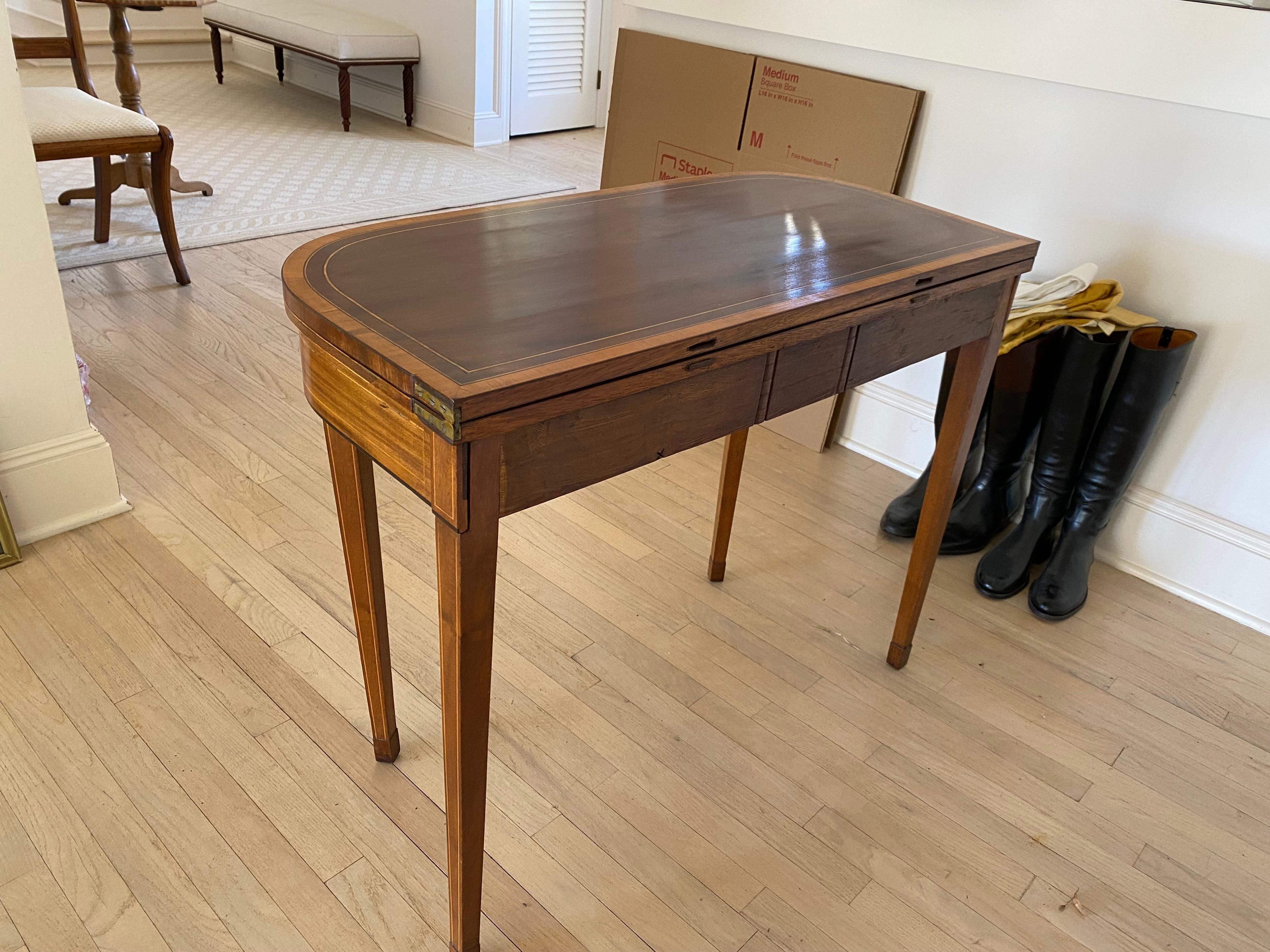 19th Century English Regency Mahogany Flip Top Games Table For Sale 3