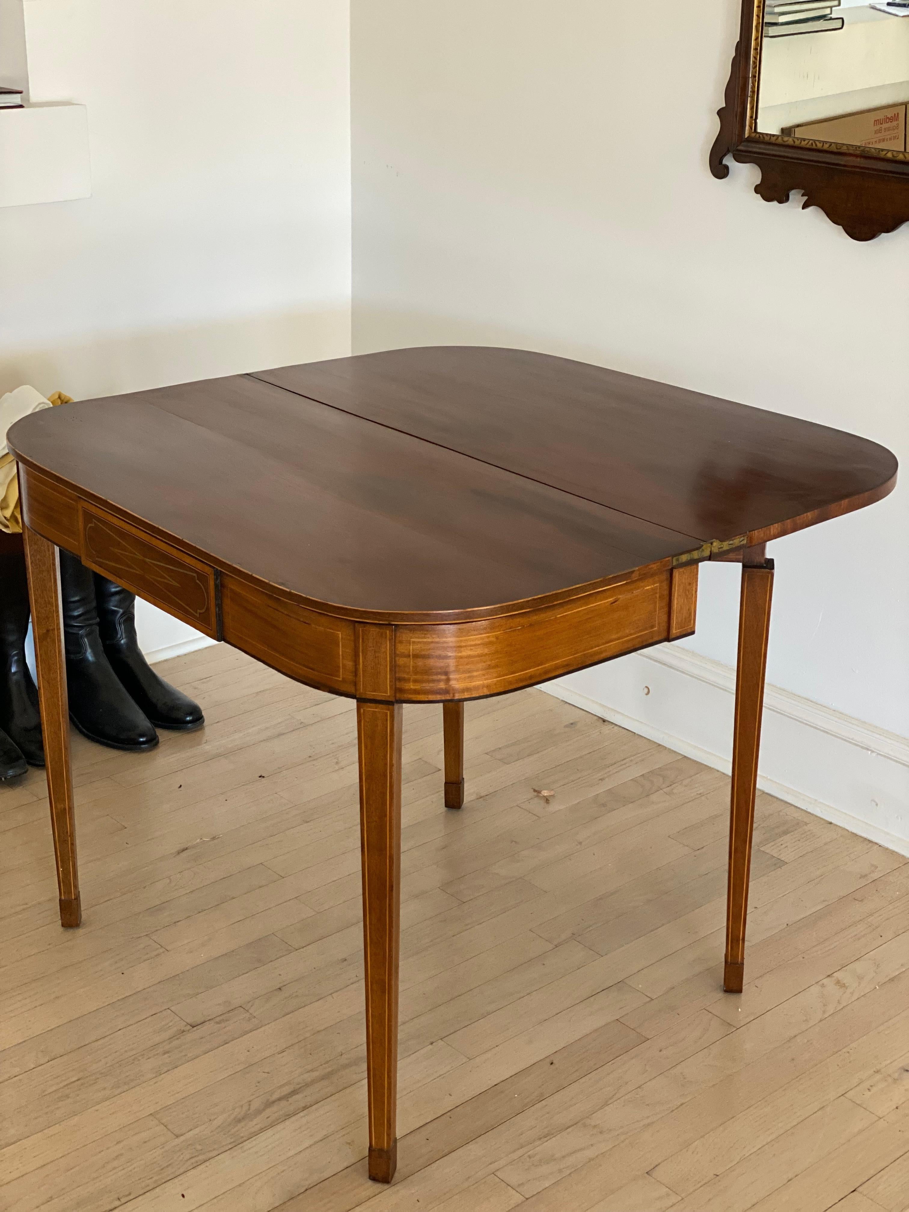 19th Century English Regency Mahogany Flip Top Games Table For Sale 6