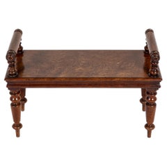 Antique 19th Century English Regency Mahogany Hall Bench