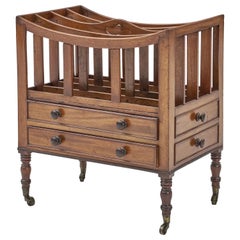 19th Century English Regency Mahogany Library Canterbury or Magazine Rack