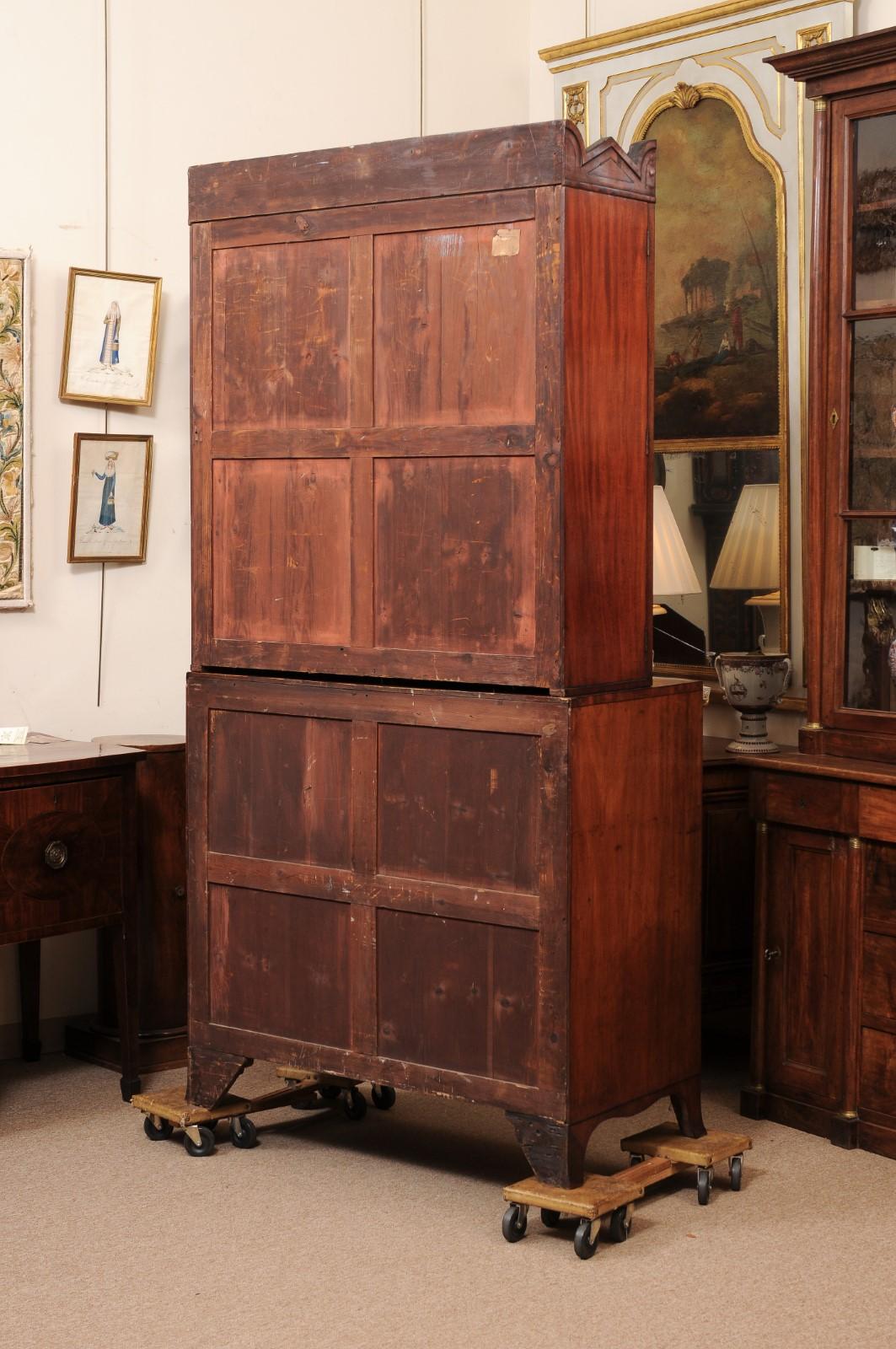 19th Century English Regency Mahogany Secretary Bookcase with Inlay 6