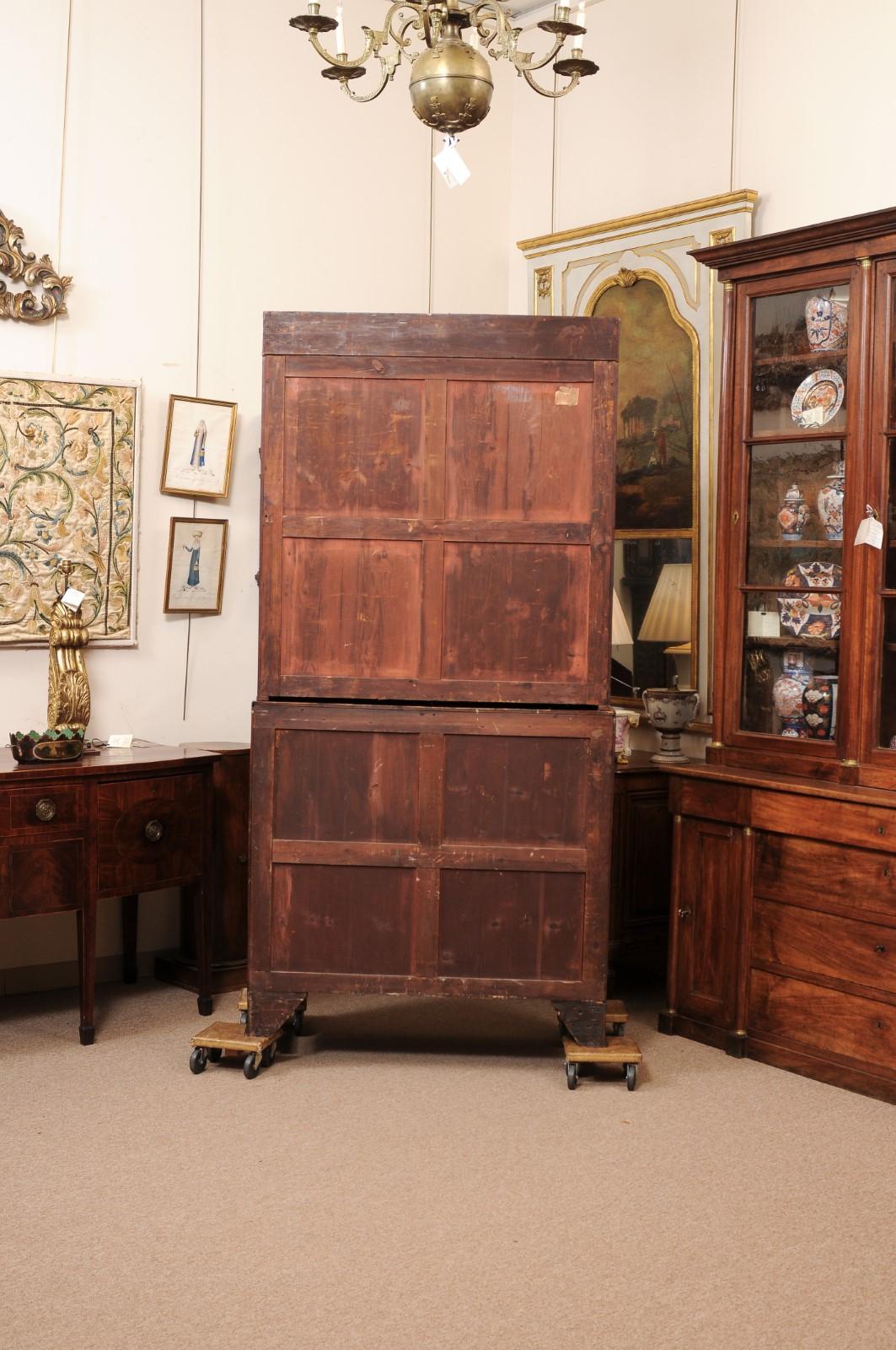 19th Century English Regency Mahogany Secretary Bookcase with Inlay 7