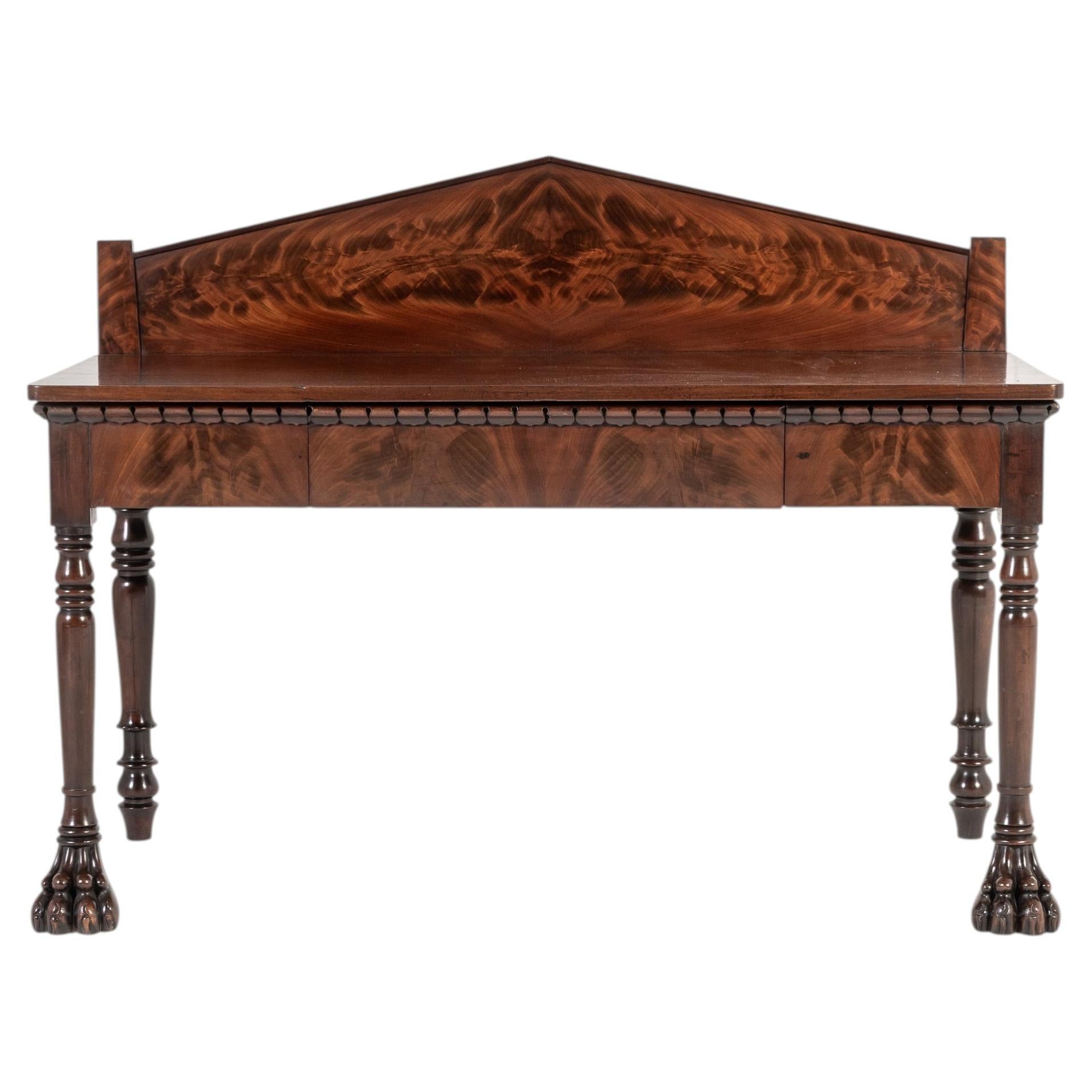 19th Century English Regency Mahogany Serving Table For Sale