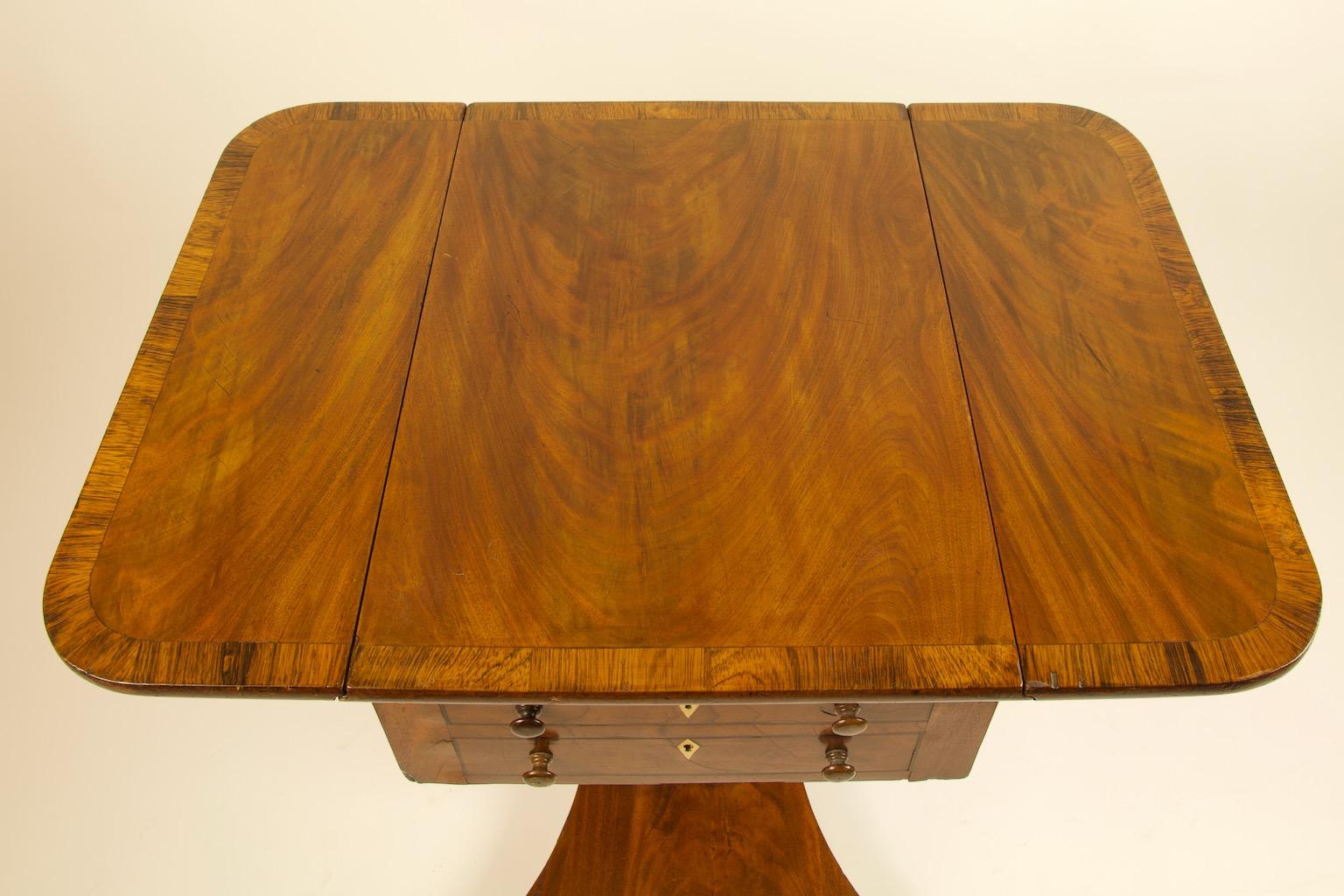 19th Century English Regency Mahogany Small Pembroke or Drop-Leaf Side Table For Sale 6