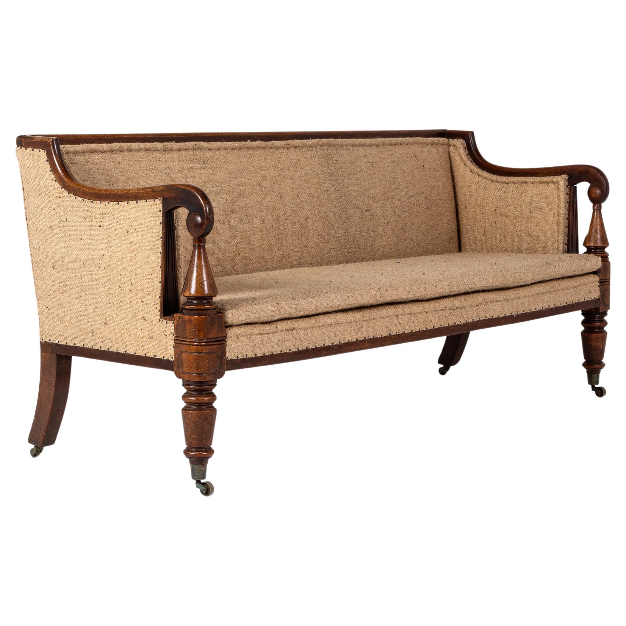 19th Century English Regency Mahogany Sofa For Sale