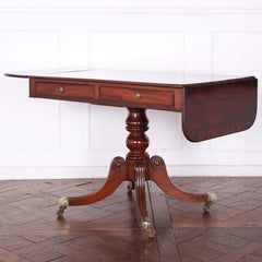 19th Century English Regency Mahogany Sofa Table Writing Table