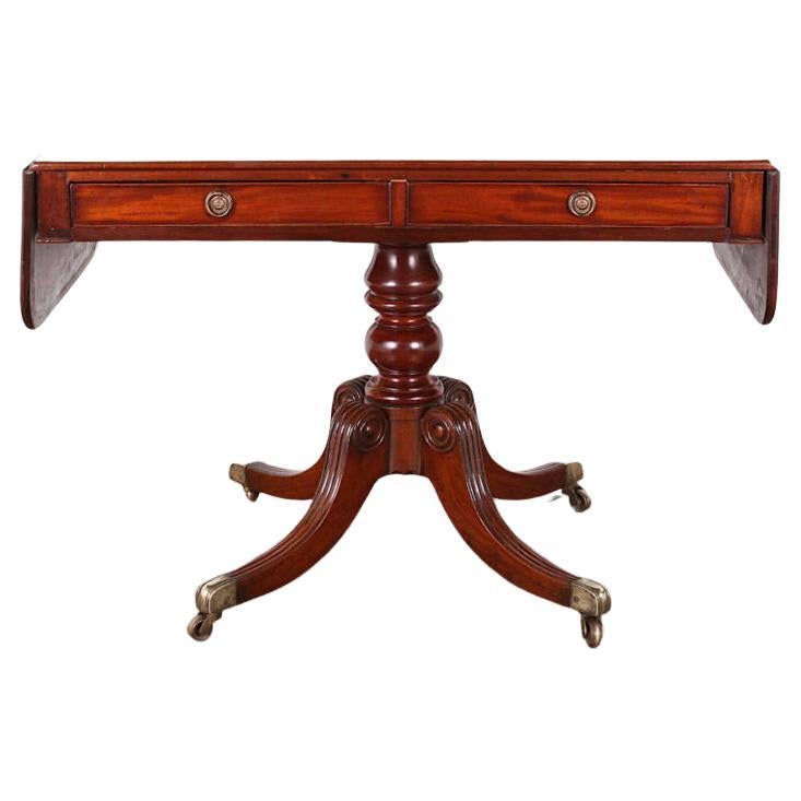19th Century English Regency Mahogany Sofa Table Writing Table