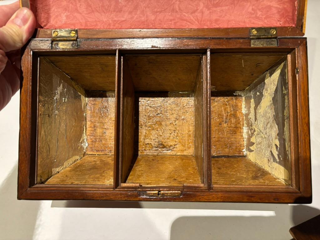 Porta tè in mogano della Reggenza inglese del XIX secolo con intarsio di conchiglia in vendita 12