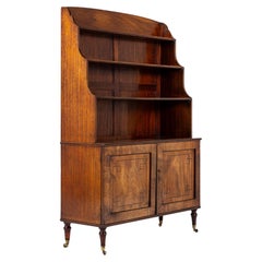 Antique 19th Century English Regency Mahogany Waterfall Bookcase