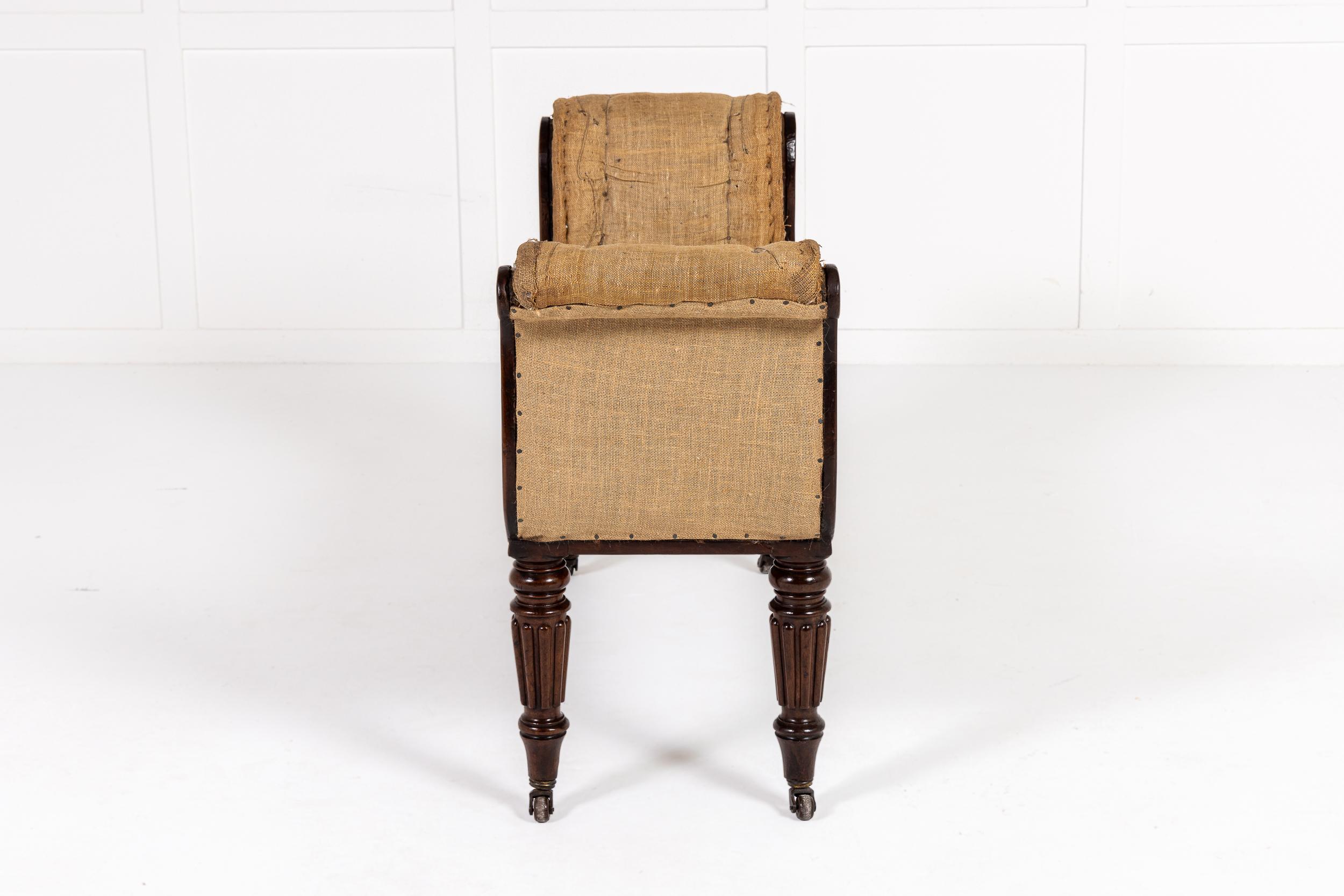 19th Century English Regency Mahogany Window Seat (Attributed to Gillows) For Sale 2