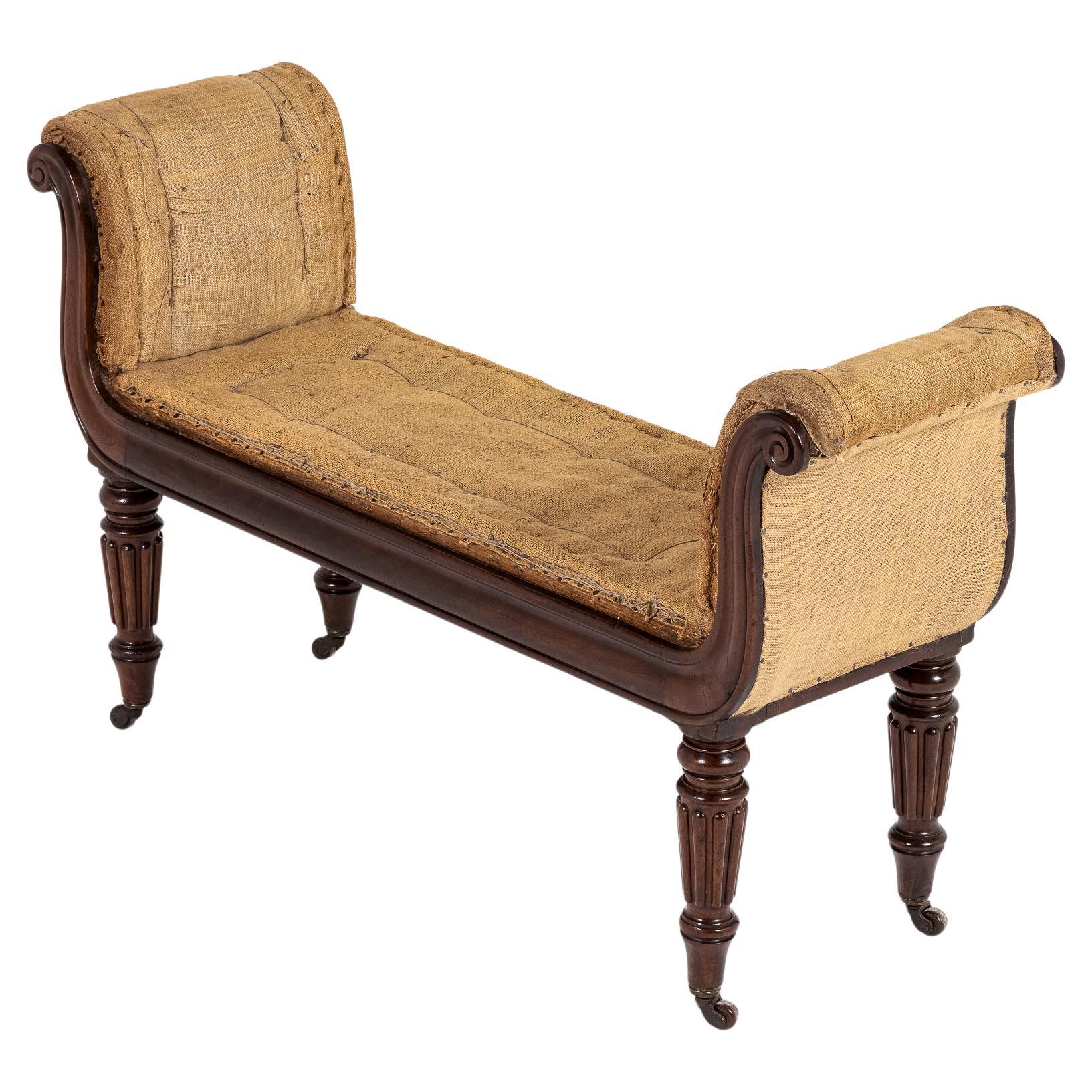 19th Century English Regency Mahogany Window Seat (Attributed to Gillows)