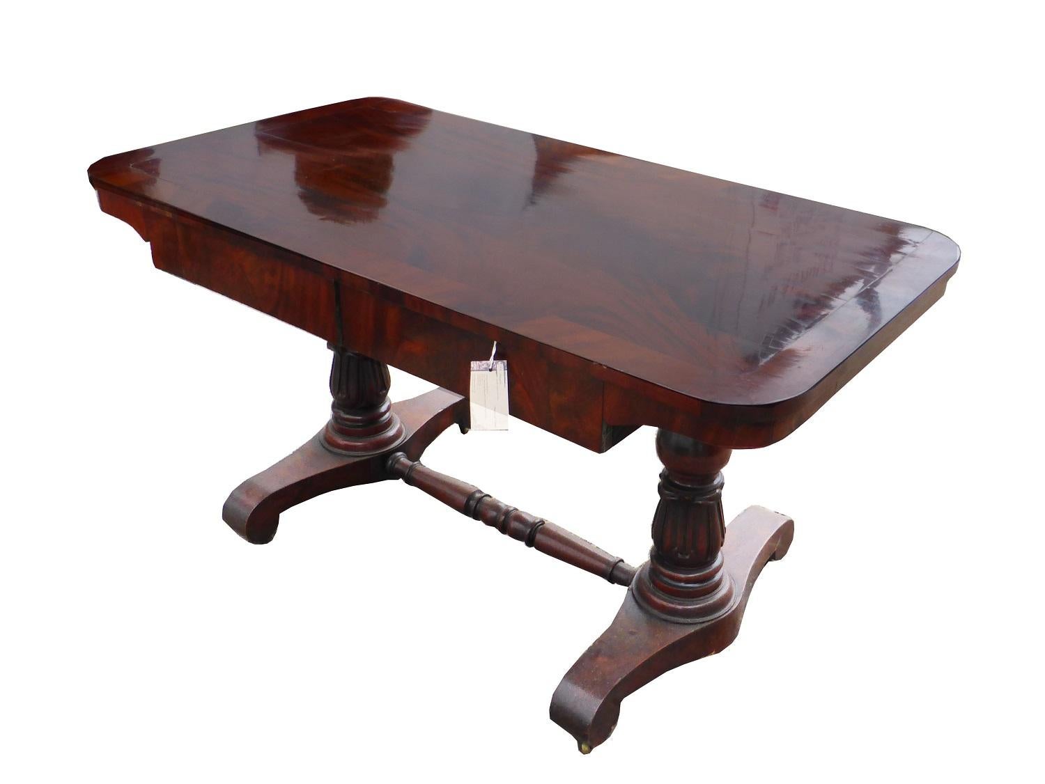 19th Century English Regency Mahogany Window Table For Sale 1