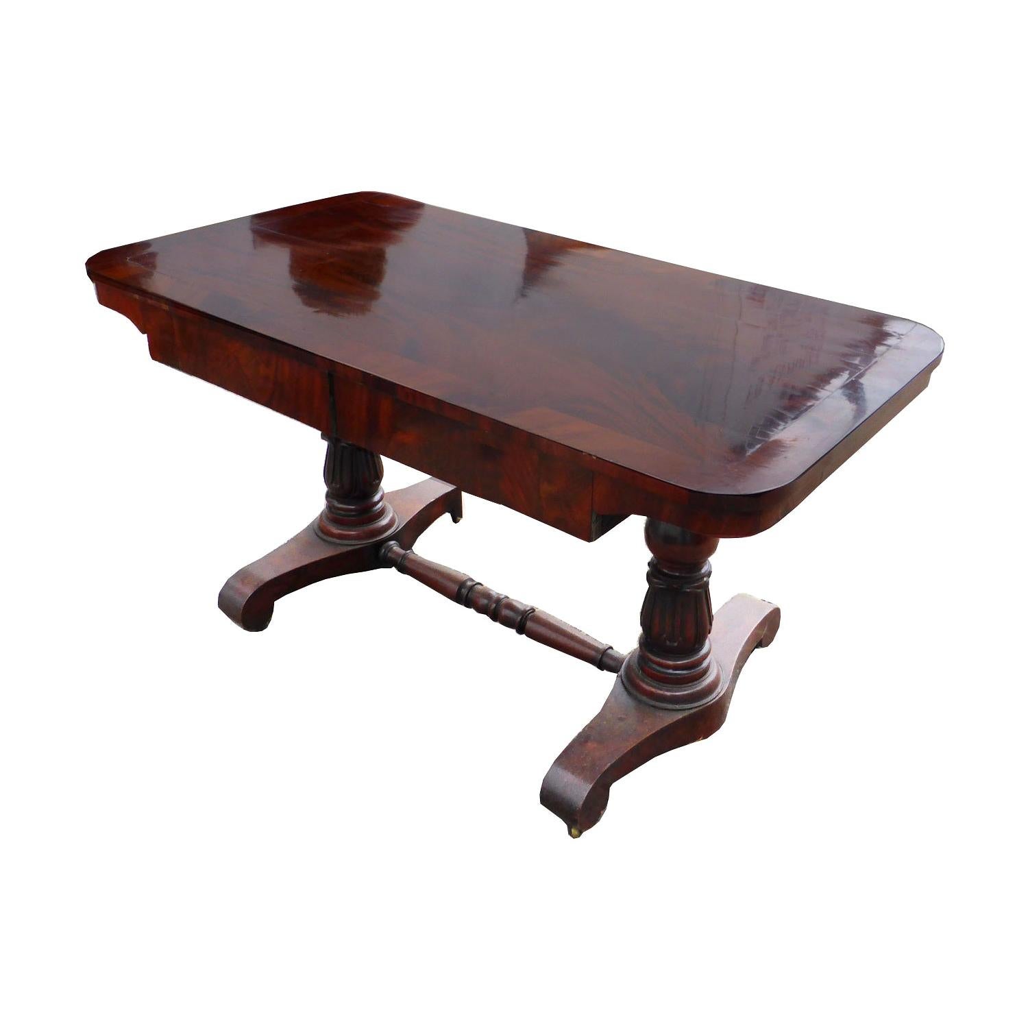 19th Century English Regency Mahogany Window Table For Sale