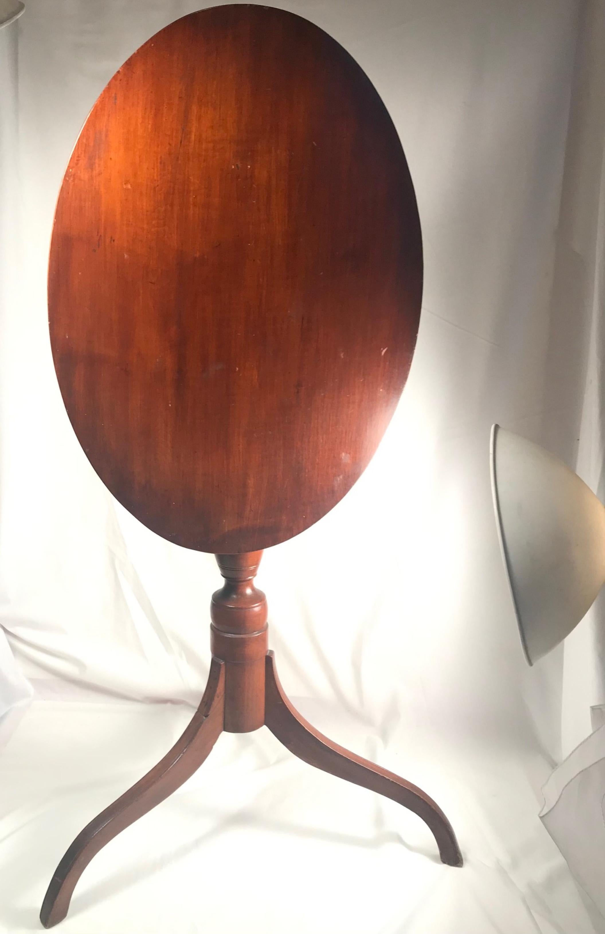 Carved 19th Century English Regency Maple Tripod Tilt-Top Side Table